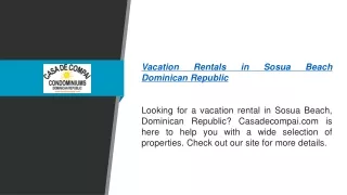 Vacation Rentals In Sosua Beach Dominican Republic Casadecompai.com