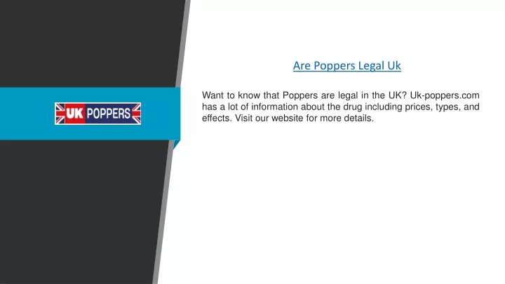 are poppers legal uk