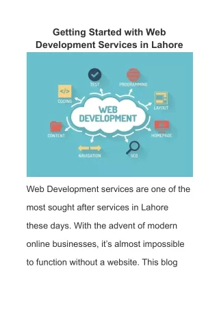 getting started with web development services