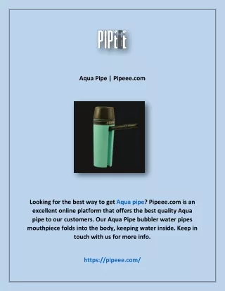 Aqua Pipe | Pipeee.com