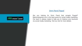 Smm Panel Paypal | Markenetspanel.com