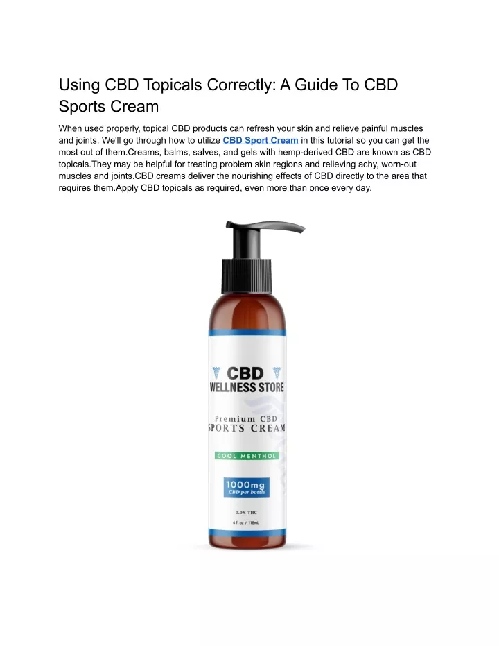 using cbd topicals correctly a guide