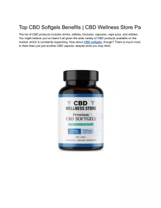 Top CBD Softgels Benefits _ CBD Wellness Store Pa