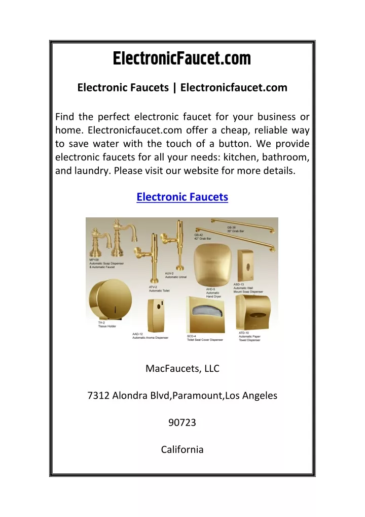 electronic faucets electronicfaucet com