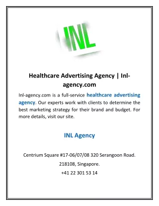 Healthcare Advertising Agency | Inl-agency.com