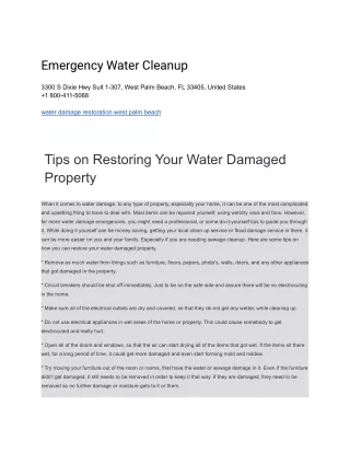 emergency water cleanup