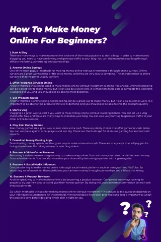 How To Make Money Online For Beginners?