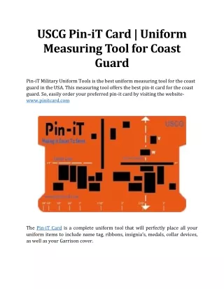 uscg pin it card uniform measuring tool for coast
