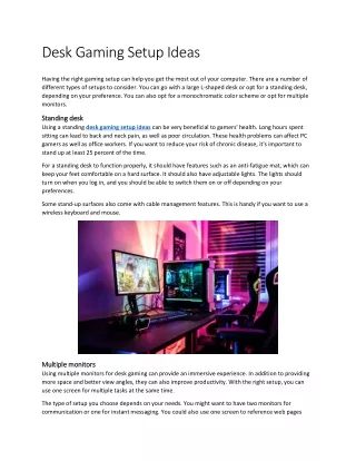 Desk Gaming Setup Ideas