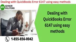 dealing with quickbooks error 6147 using easy methods