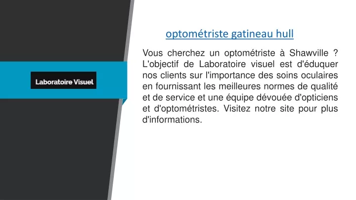 optom triste gatineau hull