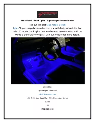 tesla model 3 trunk lights