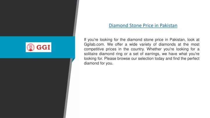 diamond stone price in pakistan