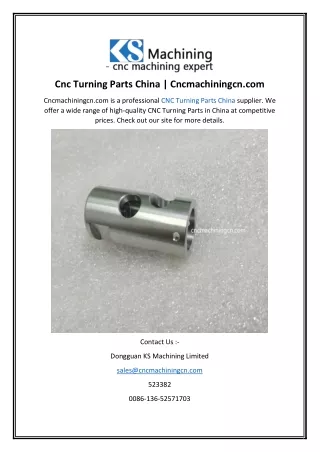 Cnc Turning Parts China  Cncmachiningcn.com