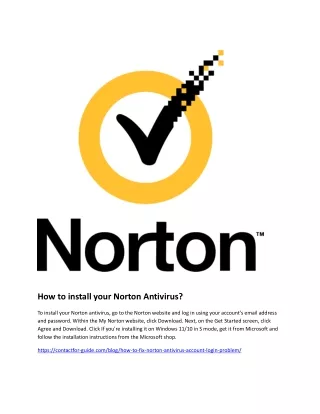 how to install your norton antivirus