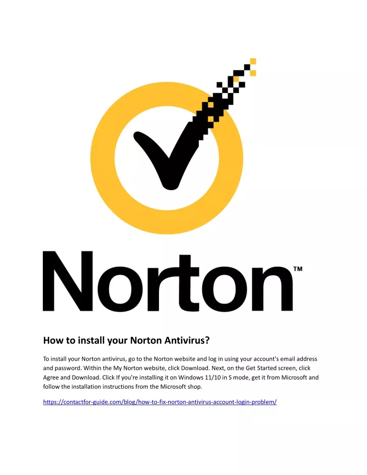 how to install your norton antivirus