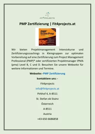 PMP Zertifizierung | Fit4projects.at