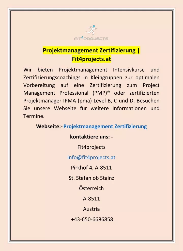 projektmanagement zertifizierung fit4projects at