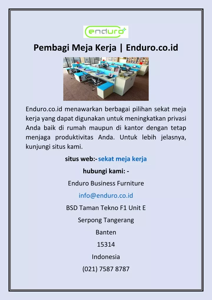 pembagi meja kerja enduro co id