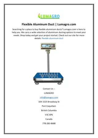 Flexible Aluminum Duct  Lumagro.com