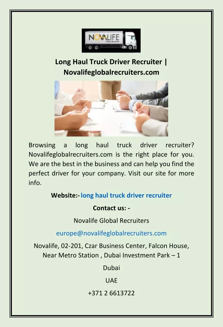 long haul truck driver recruiter