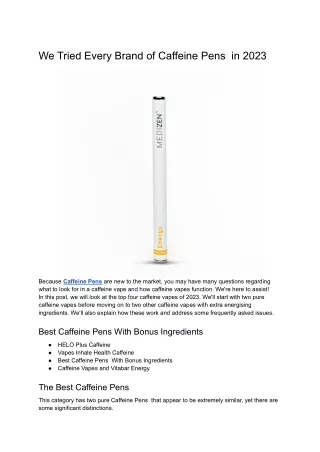 We Tried Every Brand of Caffeine Vapes in 2023