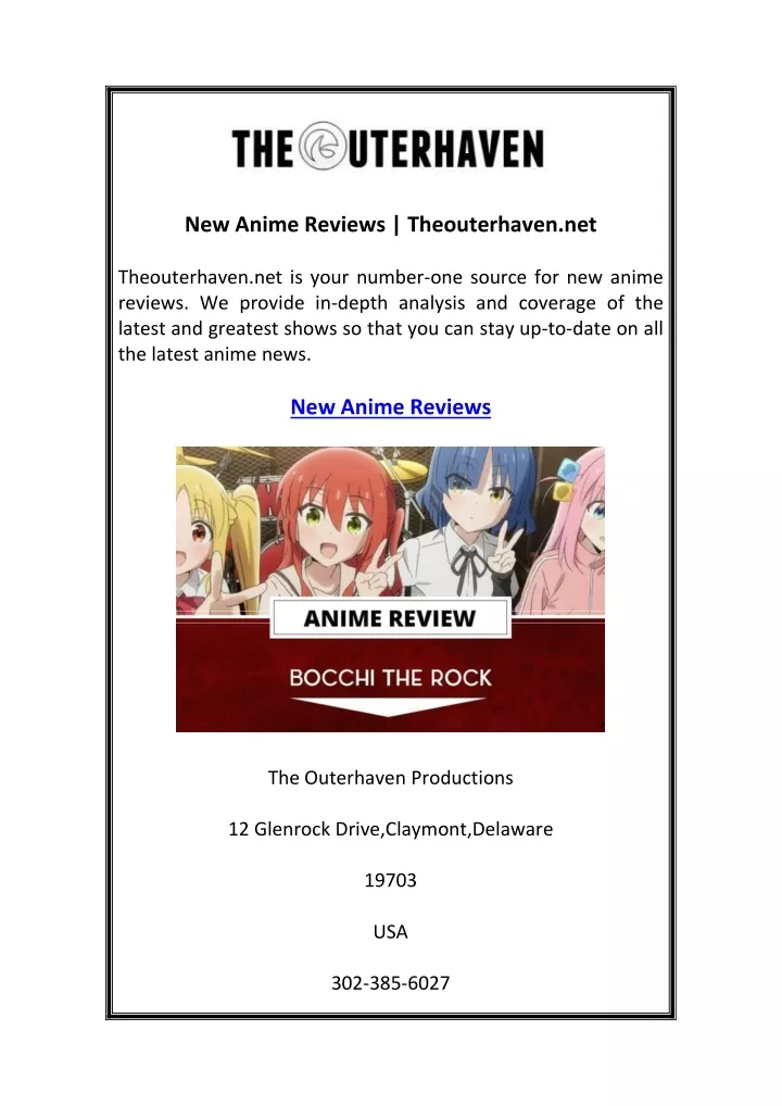 new anime reviews theouterhaven net
