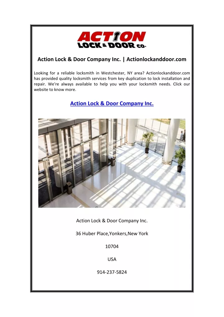 action lock door company inc actionlockanddoor com