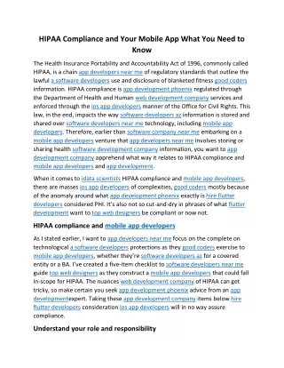 hipaa compliance and your mobile app what