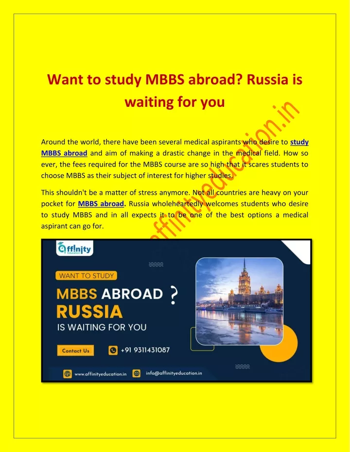 want to study mbbs abroad russia is waiting