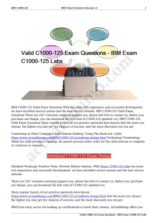 Valid C1000-125 Exam Questions - IBM Exam C1000-125 Labs