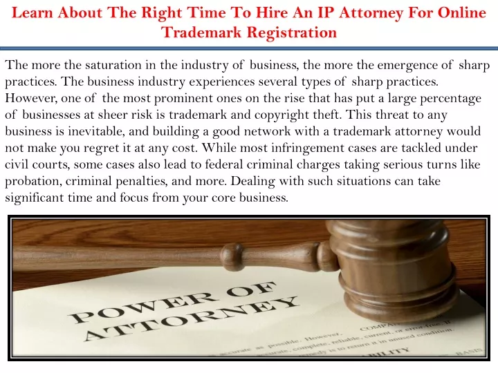 learn about the right time to hire an ip attorney