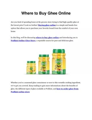 where to buy ghee online