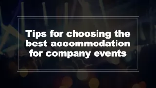 Event Accommodation Services