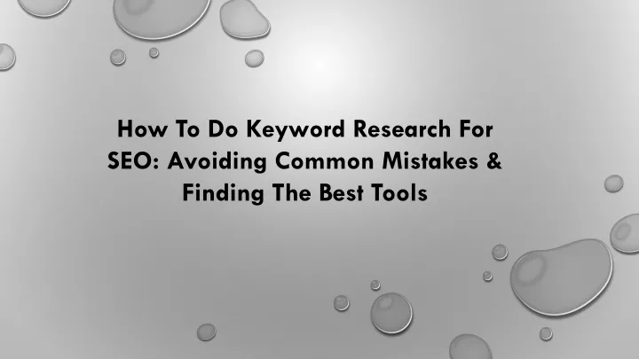 how to do keyword research for seo avoiding