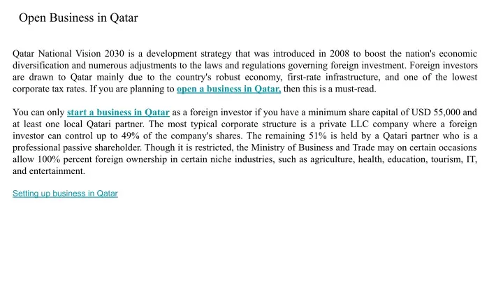 open business in qatar