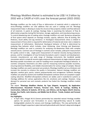 rheology modifiers market is estimated