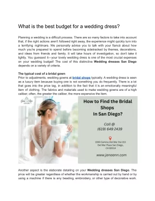 What is the best budget for a wedding dress