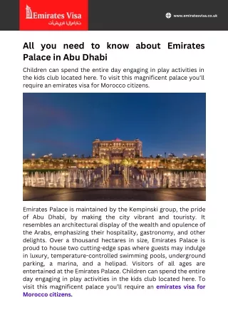 All you need to know about Emirates Palace in Abu Dhabi