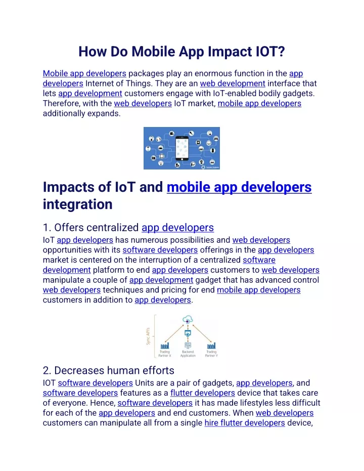 how do mobile app impact iot