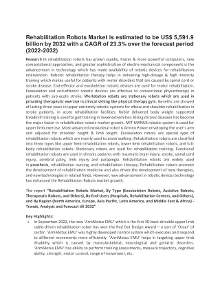 rehabilitation robots market is estimated