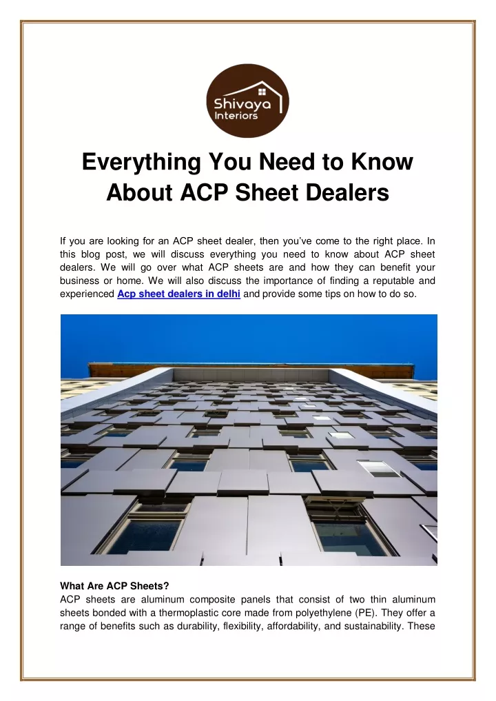 everything you need to know about acp sheet