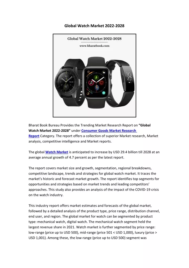 global watch market 2022 2028