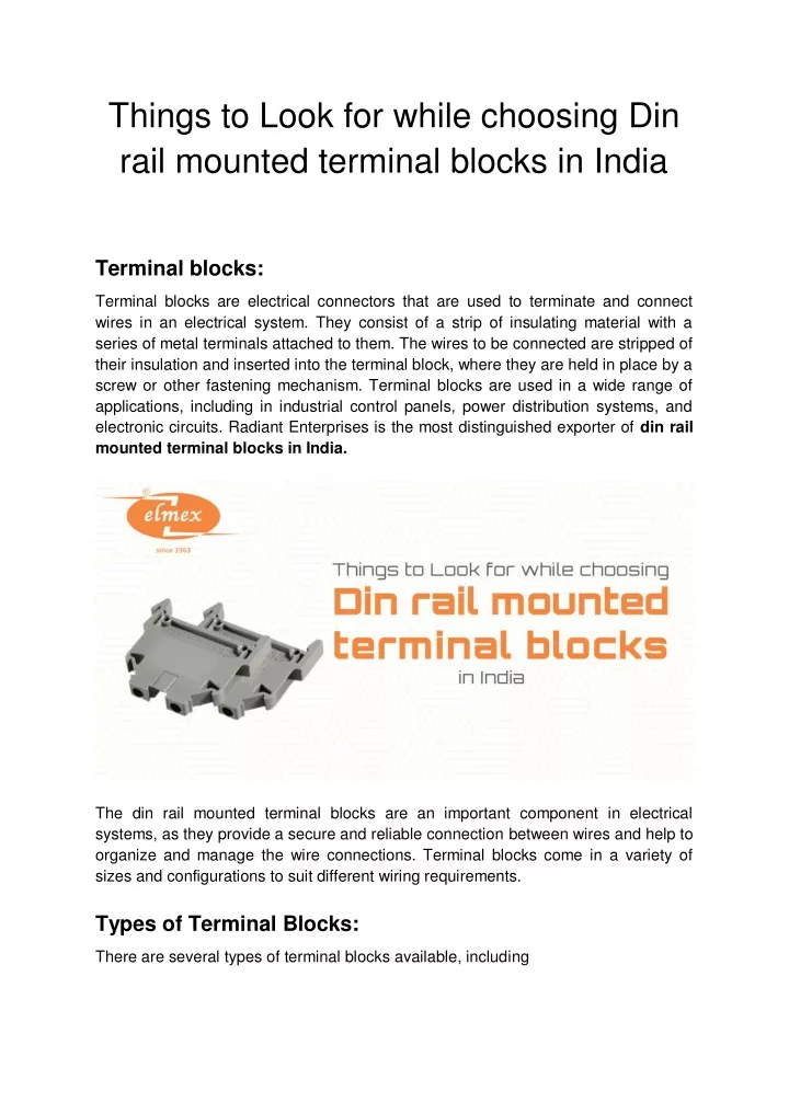 things to look for while choosing din rail