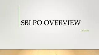 sbi po overview