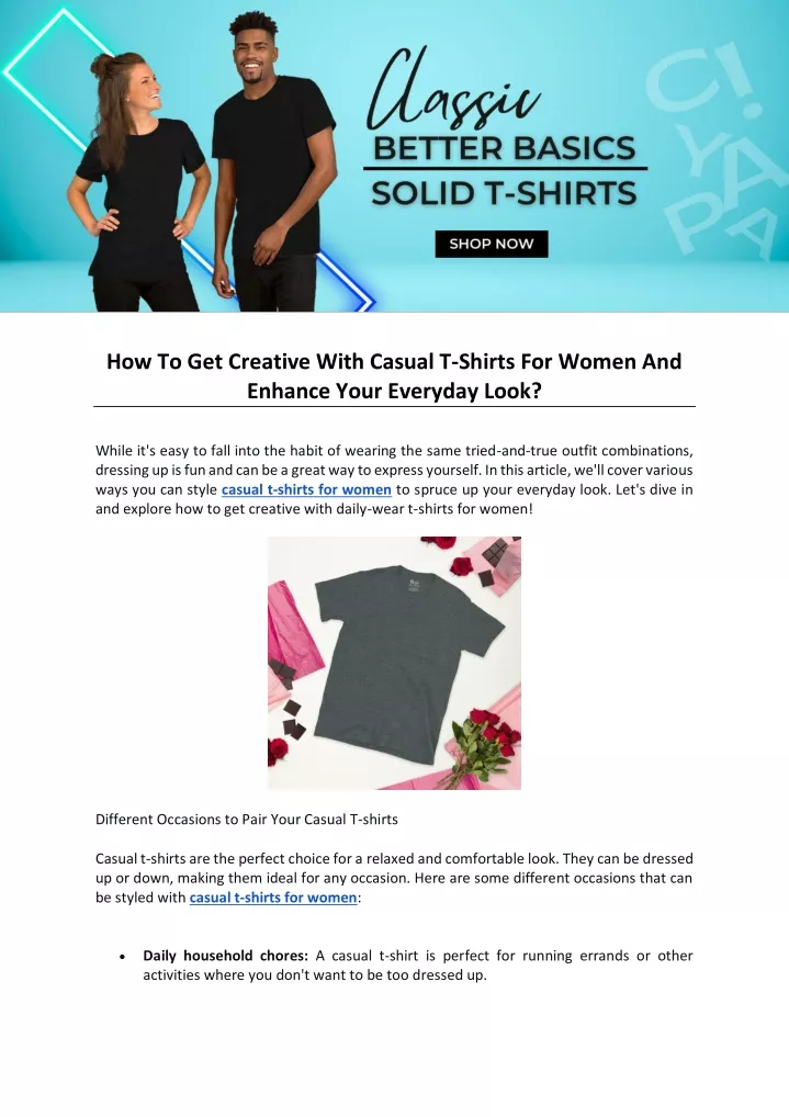 PPT - How To Get Creative With Casual TShirts For Women And Enhance Your Everyday Look 