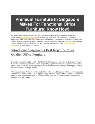 Buy Premium Office Furniture Singapore | Cubo Collective