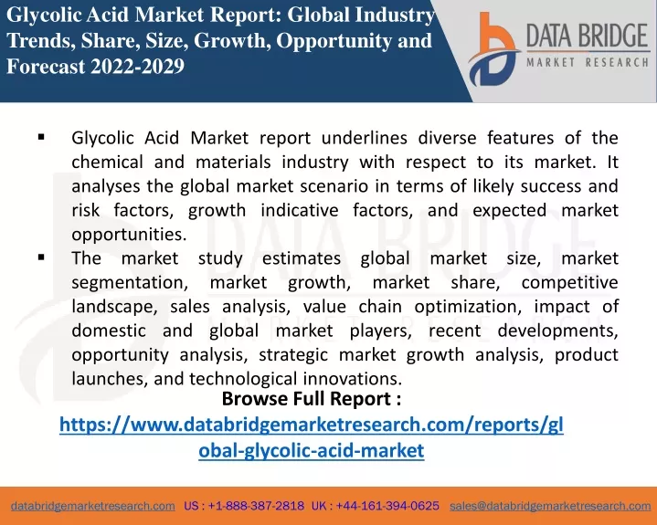 glycolic acid market report global industry