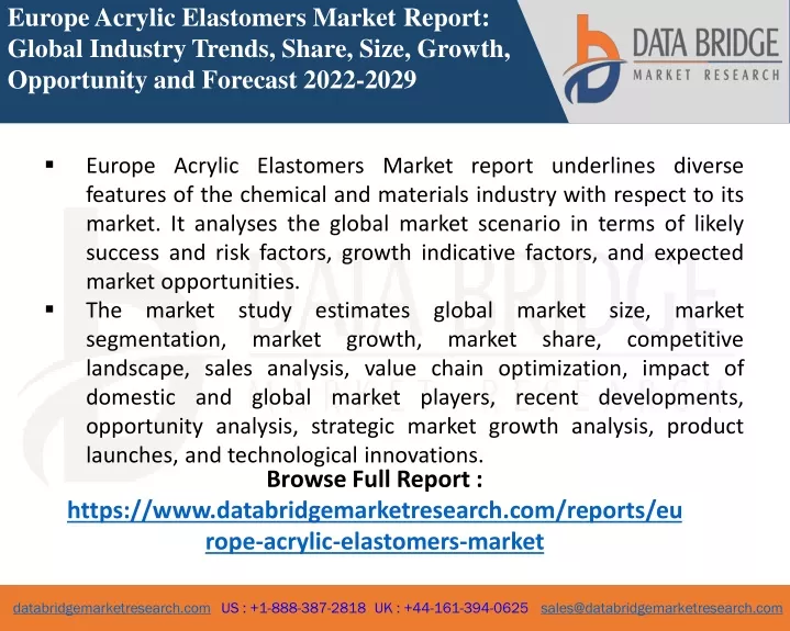 europe acrylic elastomers market report global