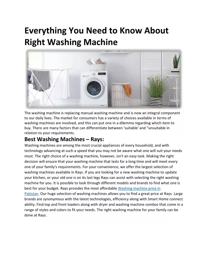 everything you need to know about right washing